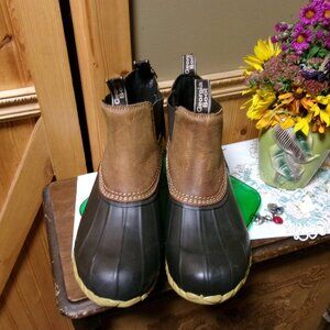 NWT Georgia Boots mens 9 leather rubber slip on ankle marsh work barn boots